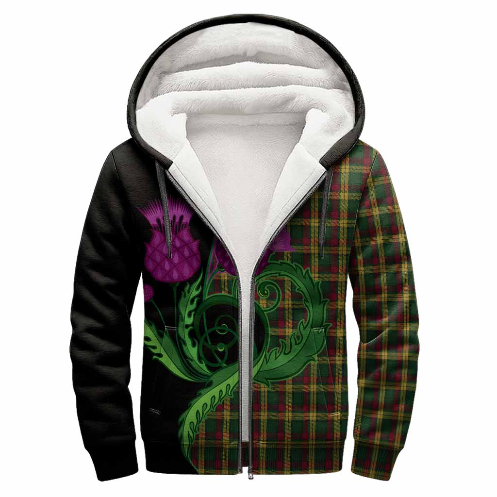 MacMillan (McMillan) Tartan Sherpa Hoodie Traditional Scottish Thistle