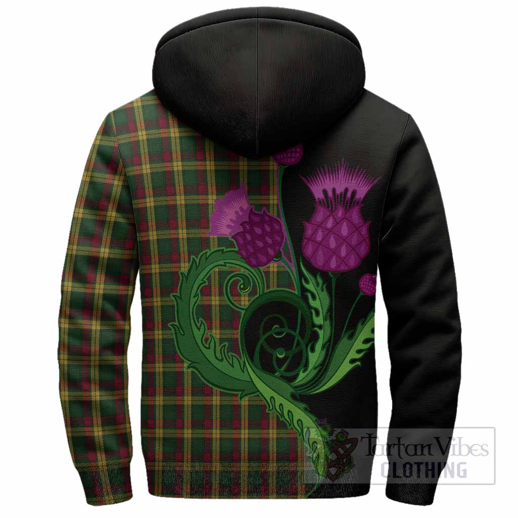 MacMillan (McMillan) Tartan Sherpa Hoodie Traditional Scottish Thistle