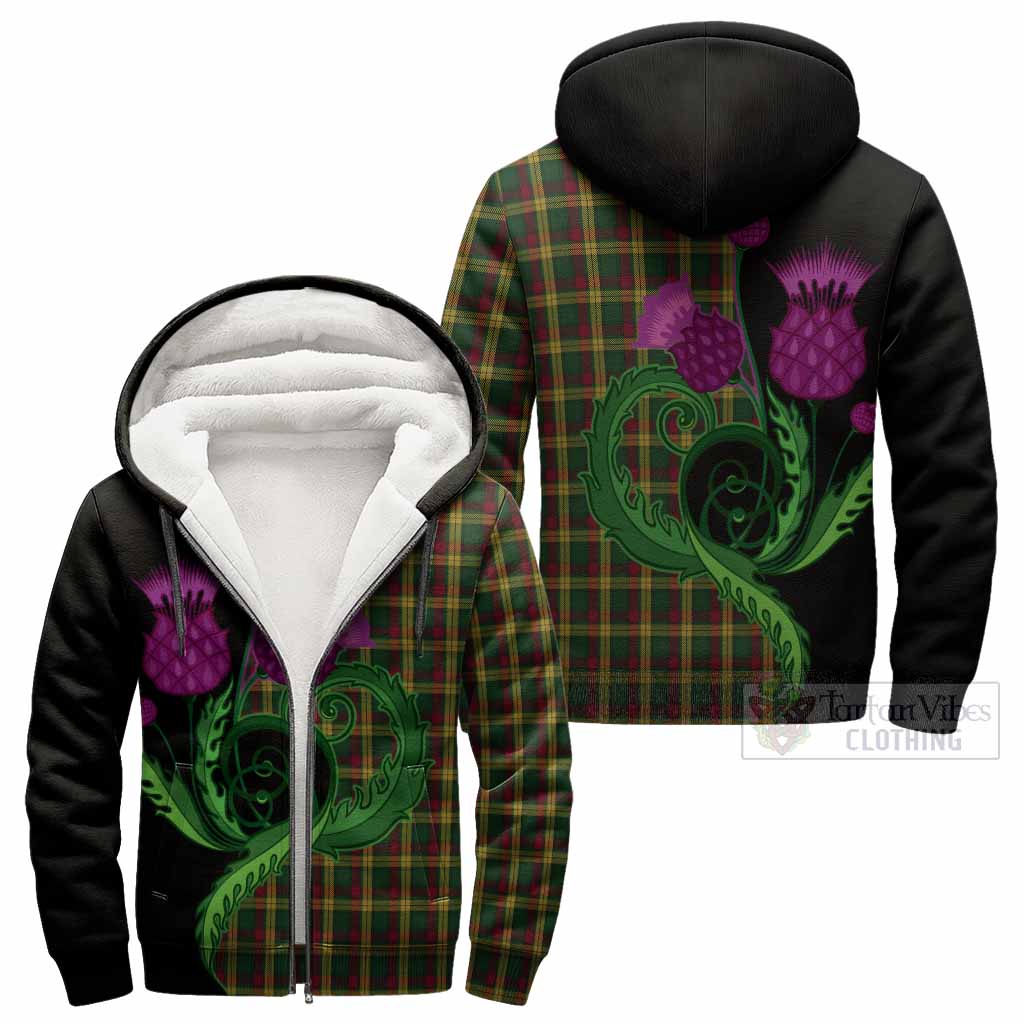 MacMillan (McMillan) Tartan Sherpa Hoodie Traditional Scottish Thistle