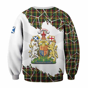 MacMillan (McMillan) Tartan Sweatshirt with Family Crest and Lion Rampant Grunge Style