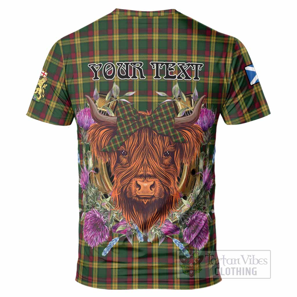 MacMillan (McMillan) Tartan T-Shirt Scottish Thistle Heilan Coo
