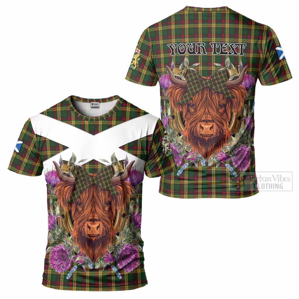 MacMillan (McMillan) Tartan T-Shirt Scottish Thistle Heilan Coo