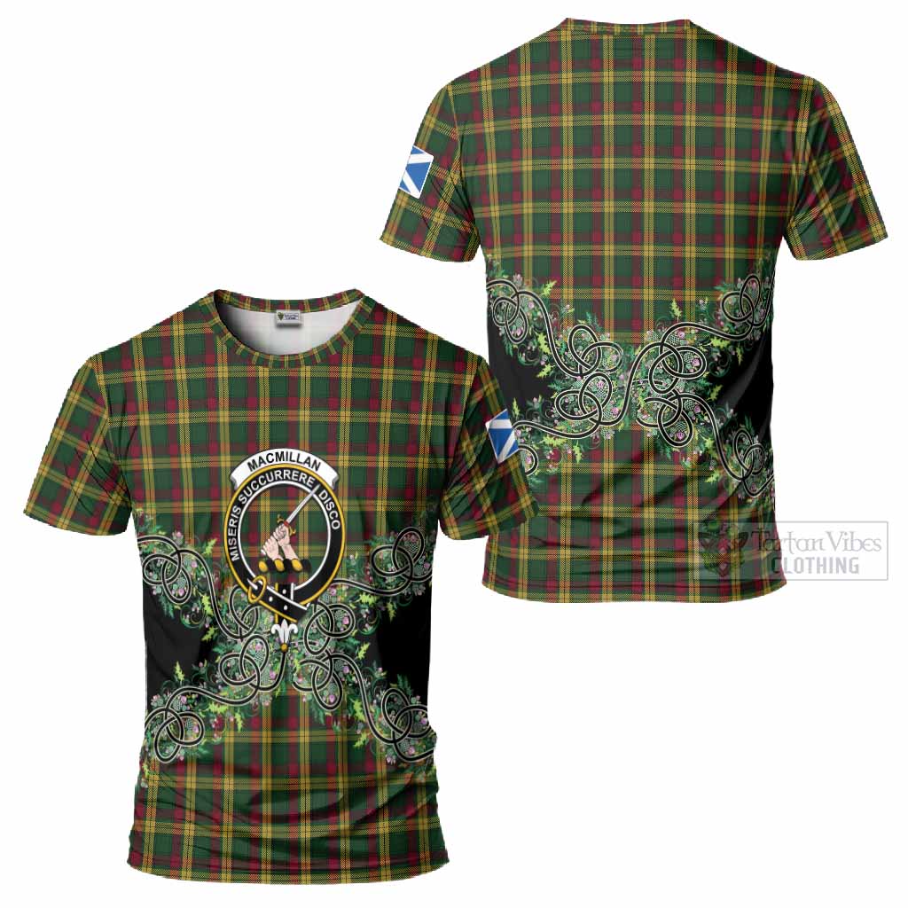 MacMillan (McMillan) Tartan T-Shirt Thistle Scottish Spirit