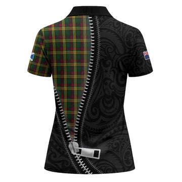 MacMillan (McMillan) Tartan Women Polo Shirt New Zealand Pattern Unique Zipper Stylized