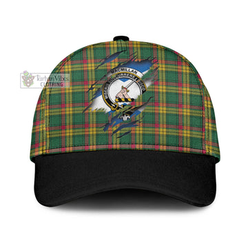 MacMillan Old Ancient Tartan Classic Cap with Family Crest In Me Style