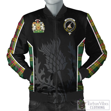 MacMillan Old Ancient Tartan Bomber Jacket with Family Crest and Scottish Thistle Vibes Sport Style