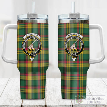 MacMillan Old Ancient Tartan and Family Crest Tumbler with Handle