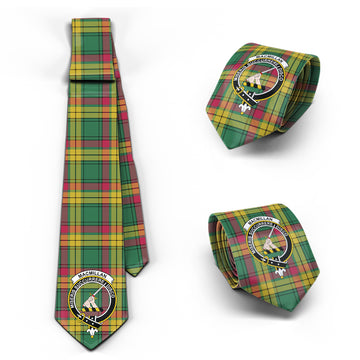 MacMillan Old Ancient Tartan Classic Necktie with Family Crest