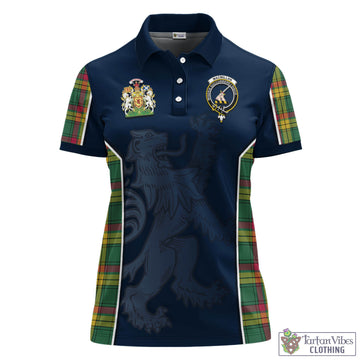MacMillan Old Ancient Tartan Women's Polo Shirt with Family Crest and Lion Rampant Vibes Sport Style