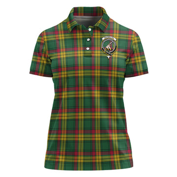 MacMillan Old Ancient Tartan Polo Shirt with Family Crest For Women