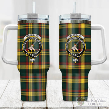 MacMillan Old Modern Tartan and Family Crest Tumbler with Handle
