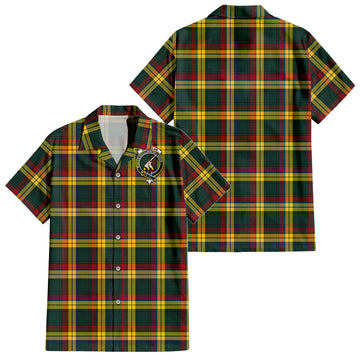 MacMillan Old Modern Tartan Short Sleeve Button Down Shirt with Family Crest