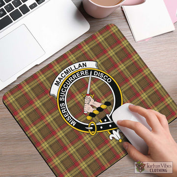 MacMillan Old Weathered Tartan Mouse Pad with Family Crest