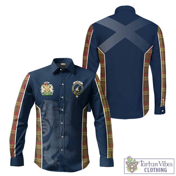 MacMillan Old Weathered Tartan Long Sleeve Button Up Shirt with Family Crest and Lion Rampant Vibes Sport Style
