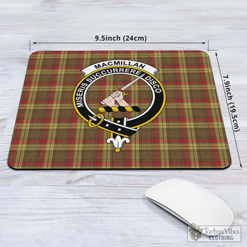 MacMillan Old Weathered Tartan Mouse Pad with Family Crest