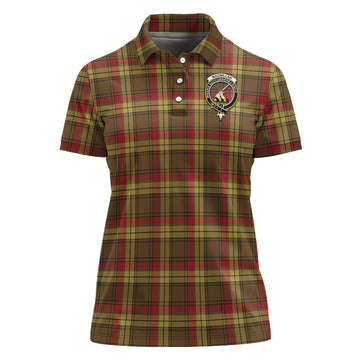 MacMillan Old Weathered Tartan Polo Shirt with Family Crest For Women