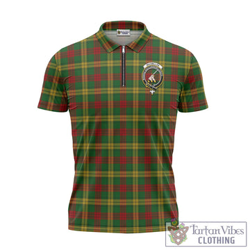 MacMillan Society of Glasgow Tartan Zipper Polo Shirt with Family Crest