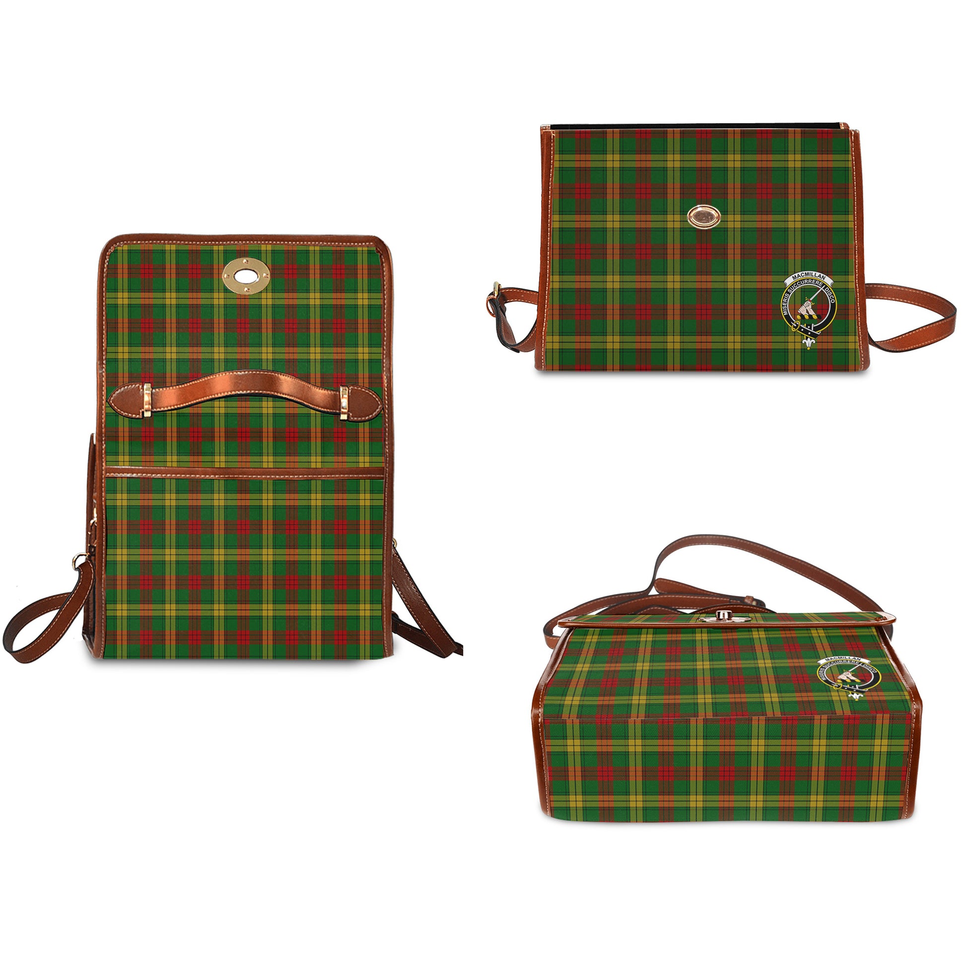 macmillan-society-of-glasgow-tartan-leather-strap-waterproof-canvas-bag-with-family-crest
