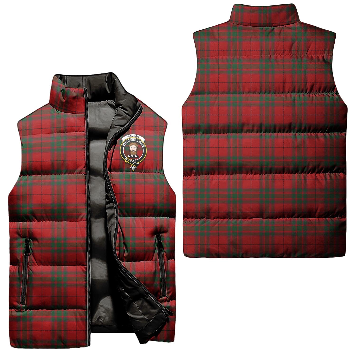 MacNab (McNab) Tartan Sleeveless Puffer Jacket with Family Crest Unisex - Tartan Vibes Clothing