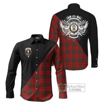 MacNab (McNab) Tartan Long Sleeve Button Shirt with Family Crest and Military Logo Style Men's Shirt S - Tartanvibesclothing Shop