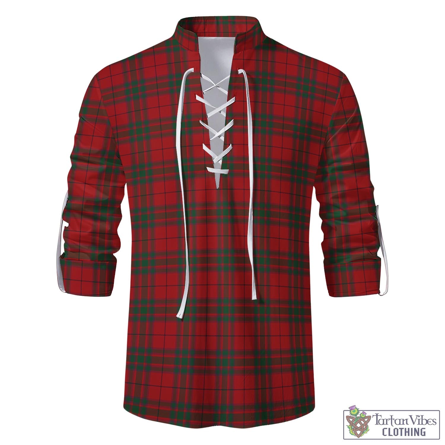 Tartan Vibes Clothing MacNab Tartan Men's Scottish Traditional Jacobite Ghillie Kilt Shirt