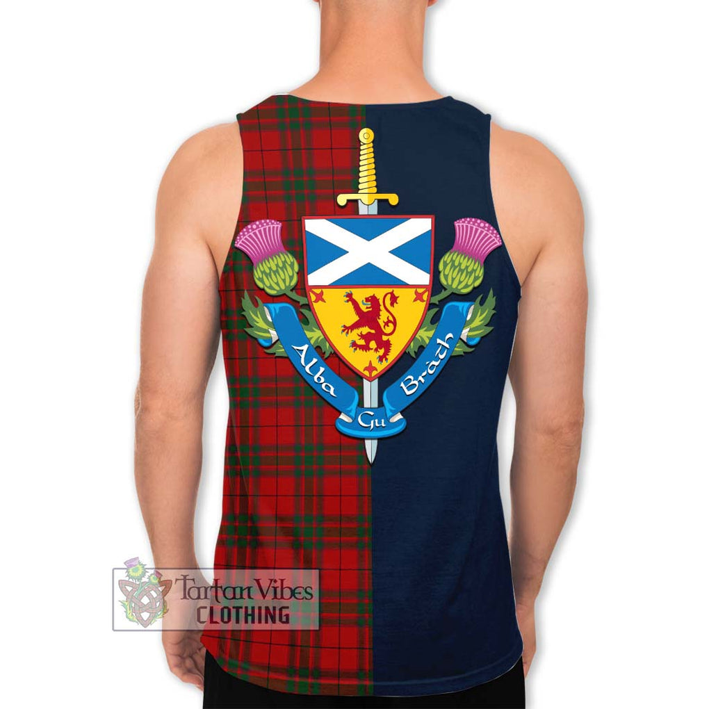 Tartan Vibes Clothing MacNab Tartan Men's Tank Top with Scottish Lion Royal Arm Half Style