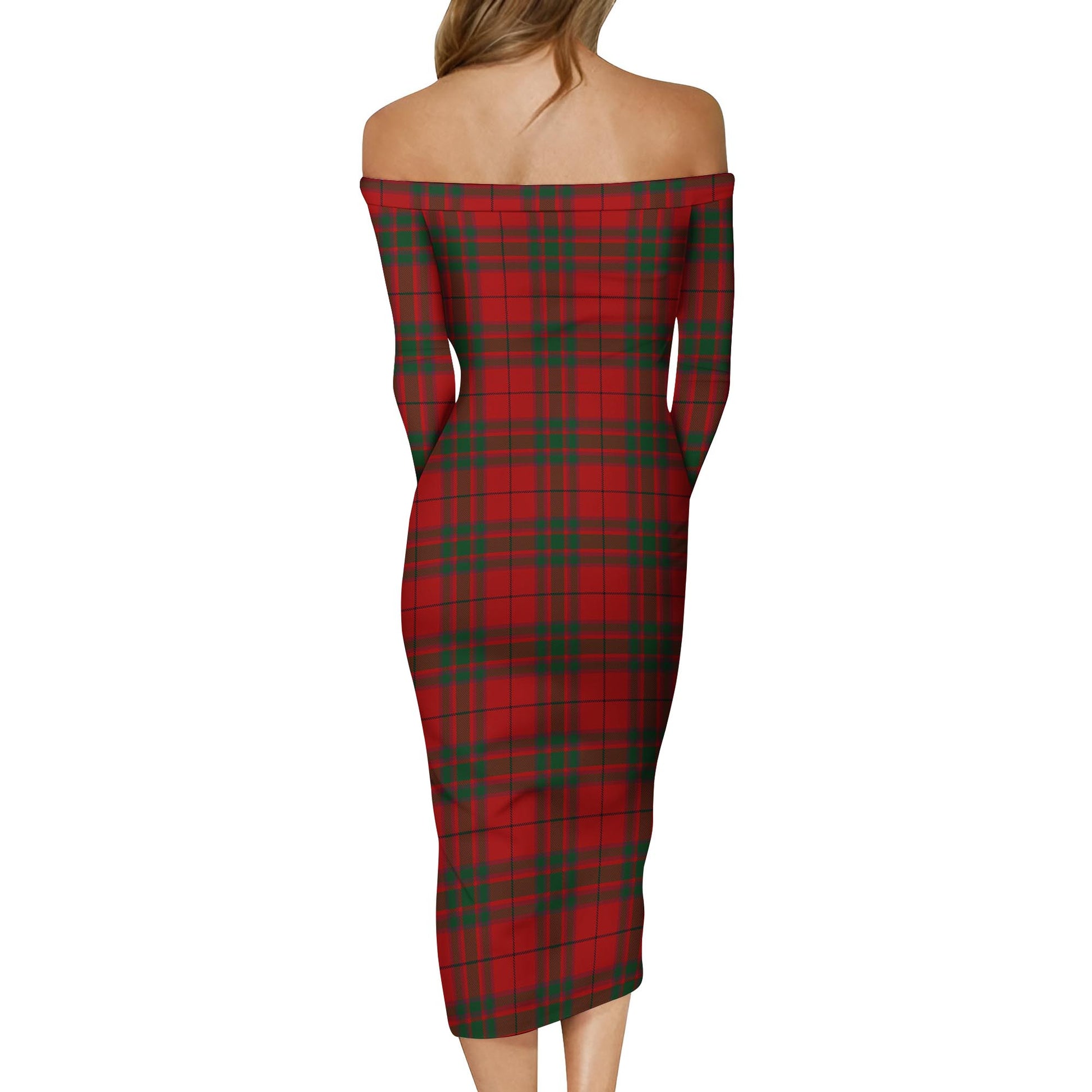 MacNab Tartan Off Shoulder Lady Dress - Tartanvibesclothing