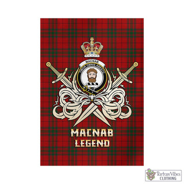MacNab (McNab) Tartan Garden Flag with Clan Crest and the Golden Sword of Courageous Legacy