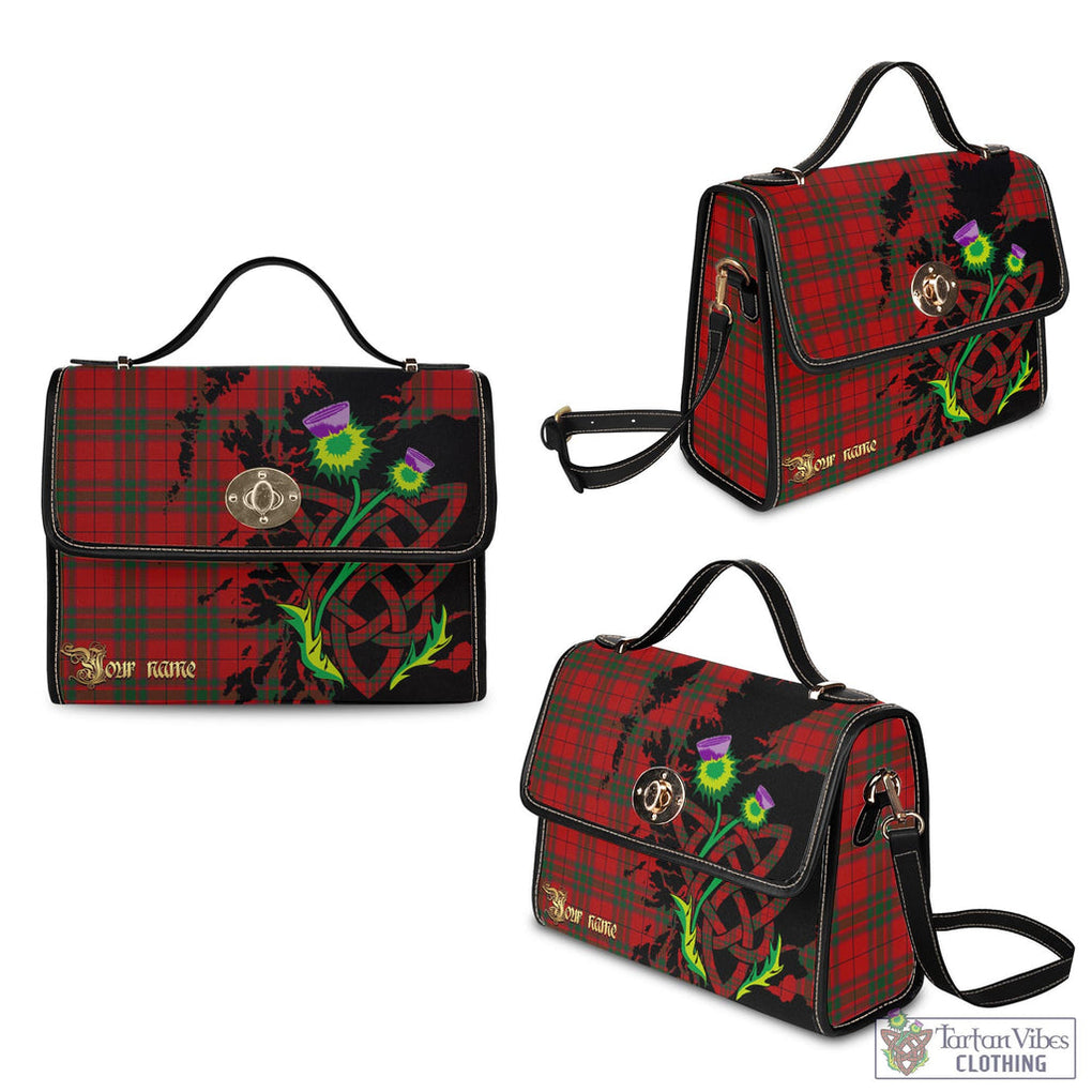 Tartan Vibes Clothing MacNab Tartan Waterproof Canvas Bag with Scotland Map and Thistle Celtic Accents