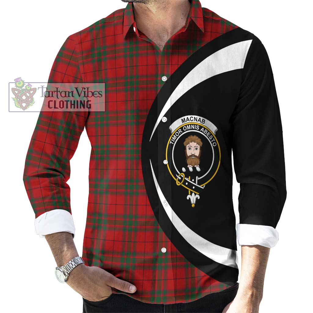MacNab (McNab) Tartan Long Sleeve Button Up with Family Crest Circle Style - Tartan Vibes Clothing
