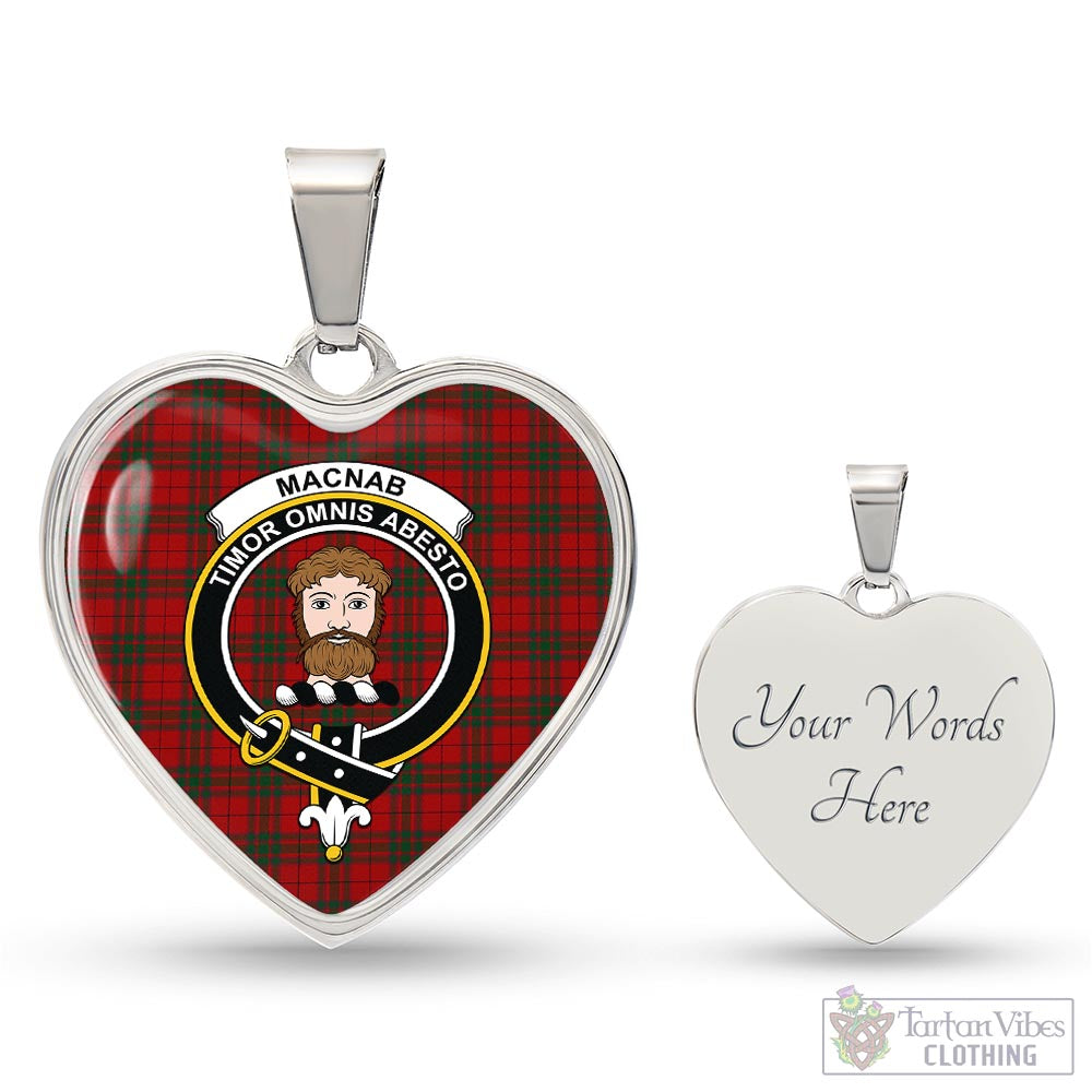 Tartan Vibes Clothing MacNab Tartan Heart Necklace with Family Crest