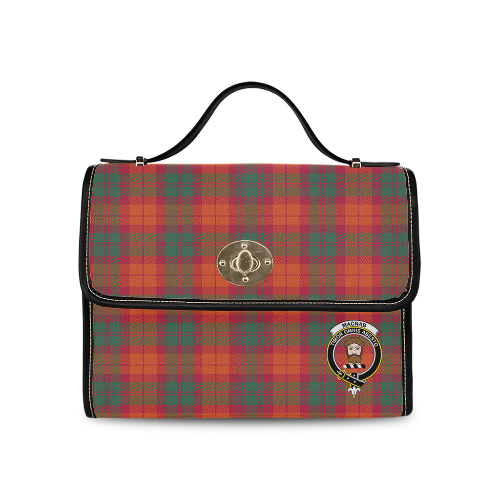 macnab-ancient-tartan-leather-strap-waterproof-canvas-bag-with-family-crest