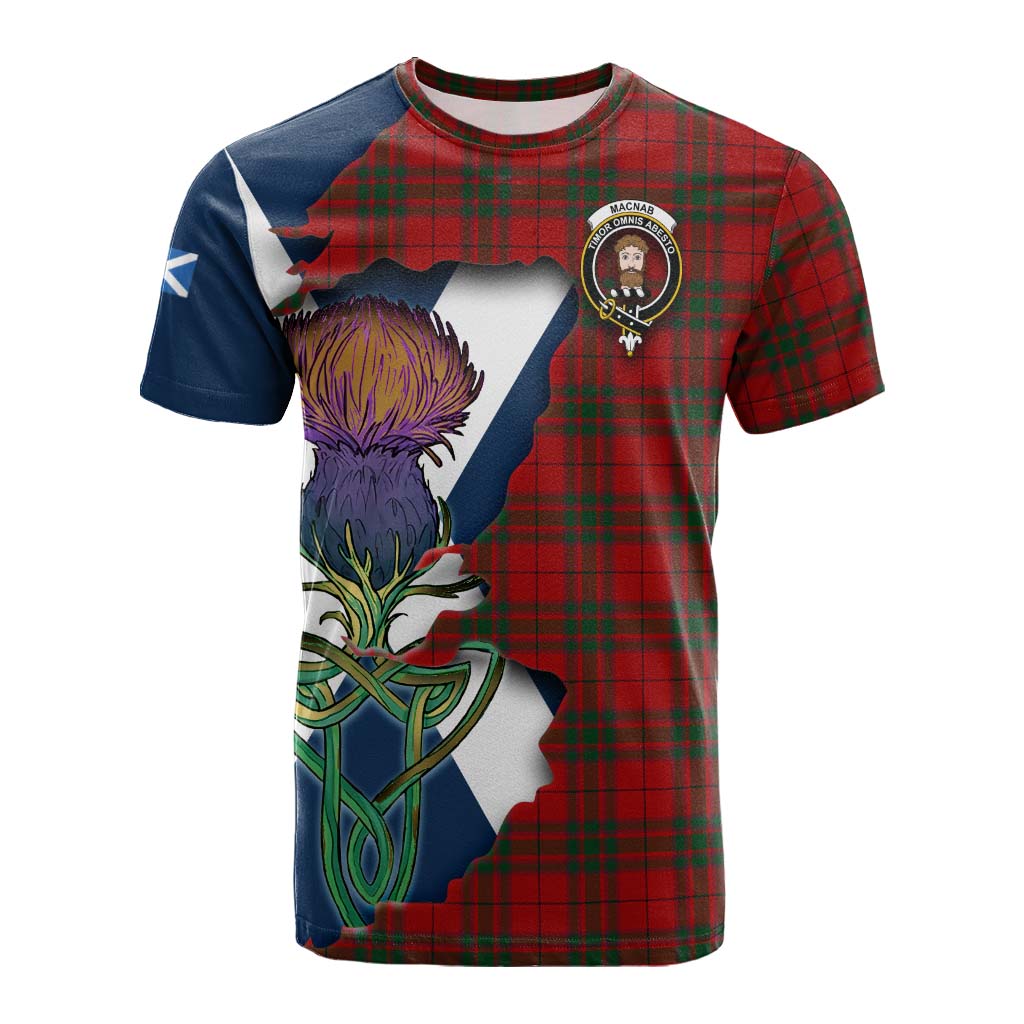 Tartan Vibes Clothing MacNab (McNab) Tartan Family Crest Cotton T-shirt Scottish Thistle Celtic Inspired