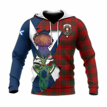 MacNab (McNab) Tartan Family Crest Knitted Hoodie Scottish Thistle Celtic Inspired