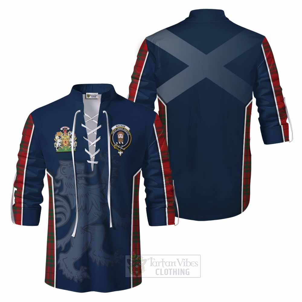Tartan Vibes Clothing MacNab (McNab) Tartan Ghillie Kilt Shirt with Family Crest and Lion Rampant Vibes Sport Style