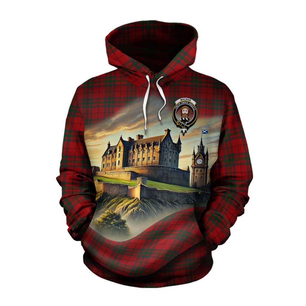 Tartan Vibes Clothing MacNab (McNab) Tartan Family Crest Cotton Hoodie with Scottish Ancient Castle Style