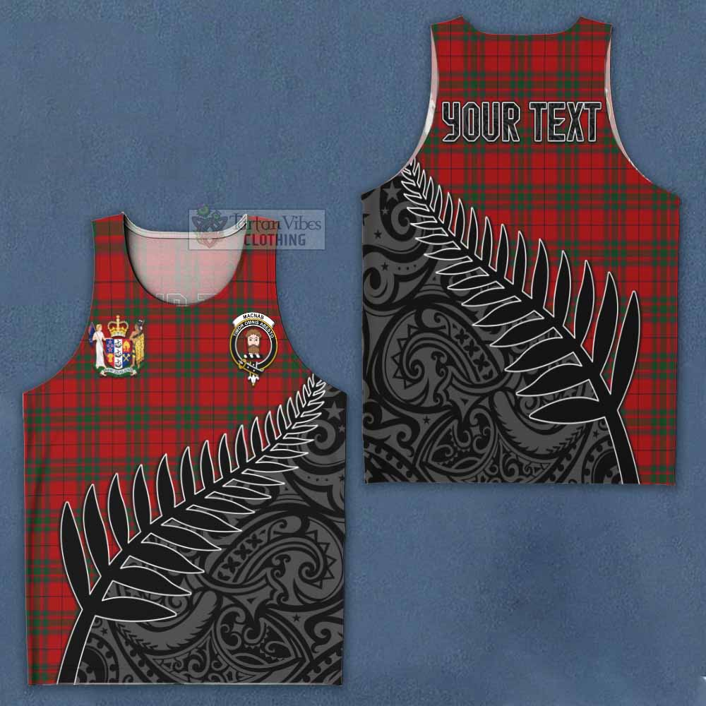 Tartan Vibes Clothing MacNab (McNab) Crest Tartan Men's Tank Top with New Zealand Silver Fern Half Style