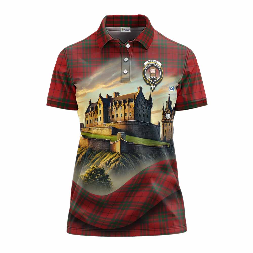 Tartan Vibes Clothing MacNab (McNab) Tartan Family Crest Women's Polo Shirt with Scottish Ancient Castle Stype