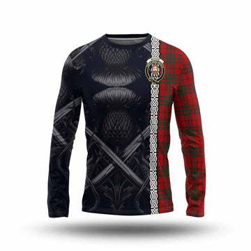 Tartan Vibes Clothing MacNab (McNab) Tartan Long Sleeve T-Shirt with Family Crest Cross Sword Thistle Celtic Vibes