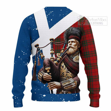 Tartan Vibes Clothing MacNab (McNab) Tartan Knitted Sweater with Family Crest Scottish Bagpiper Vibes