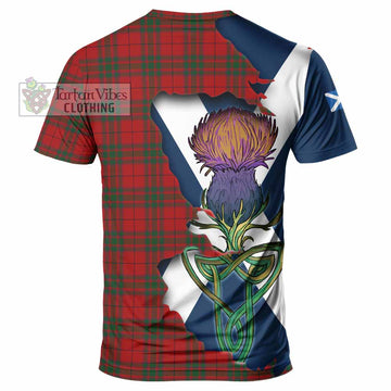 Tartan Vibes Clothing MacNab (McNab) Tartan Family Crest T-Shirt Scottish Thistle Celtic Inspired