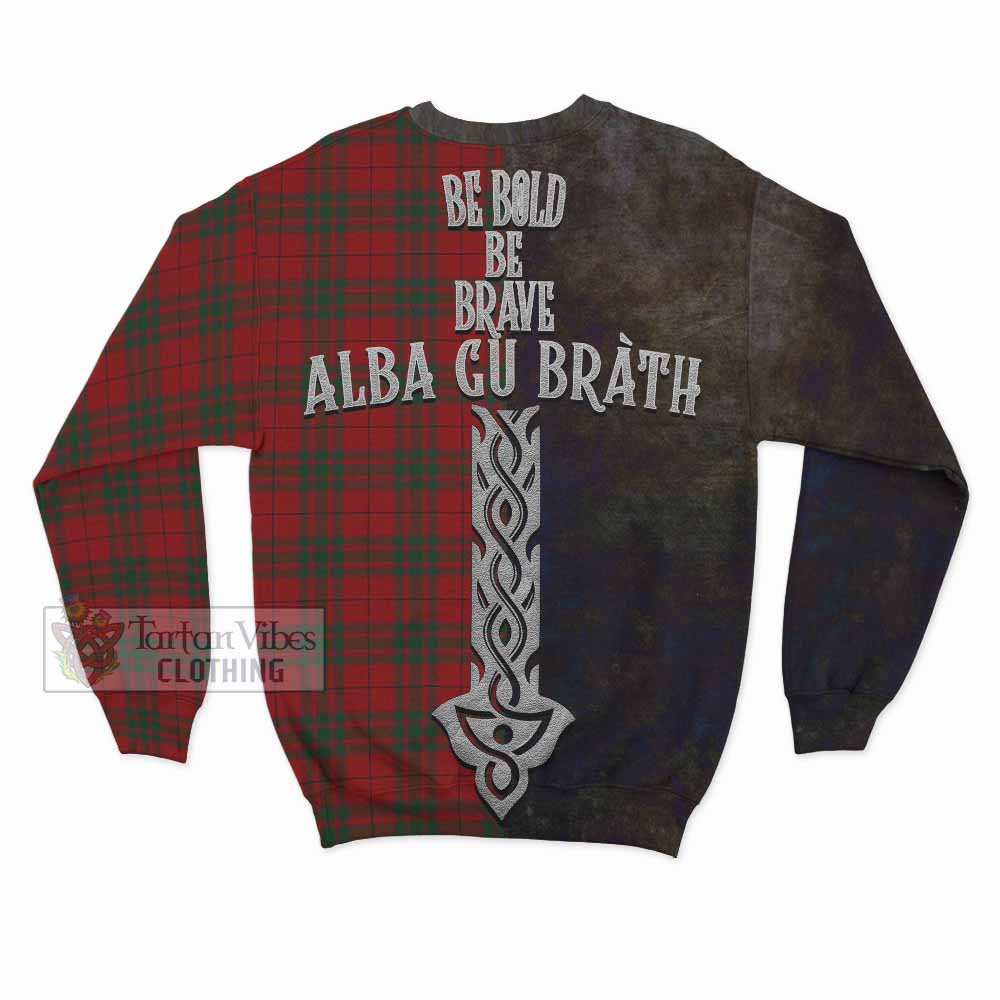 Tartan Vibes Clothing MacNab (McNab) Tartan Family Crest Sweatshirt Alba Gu Brath Be Brave Lion Ancient Style