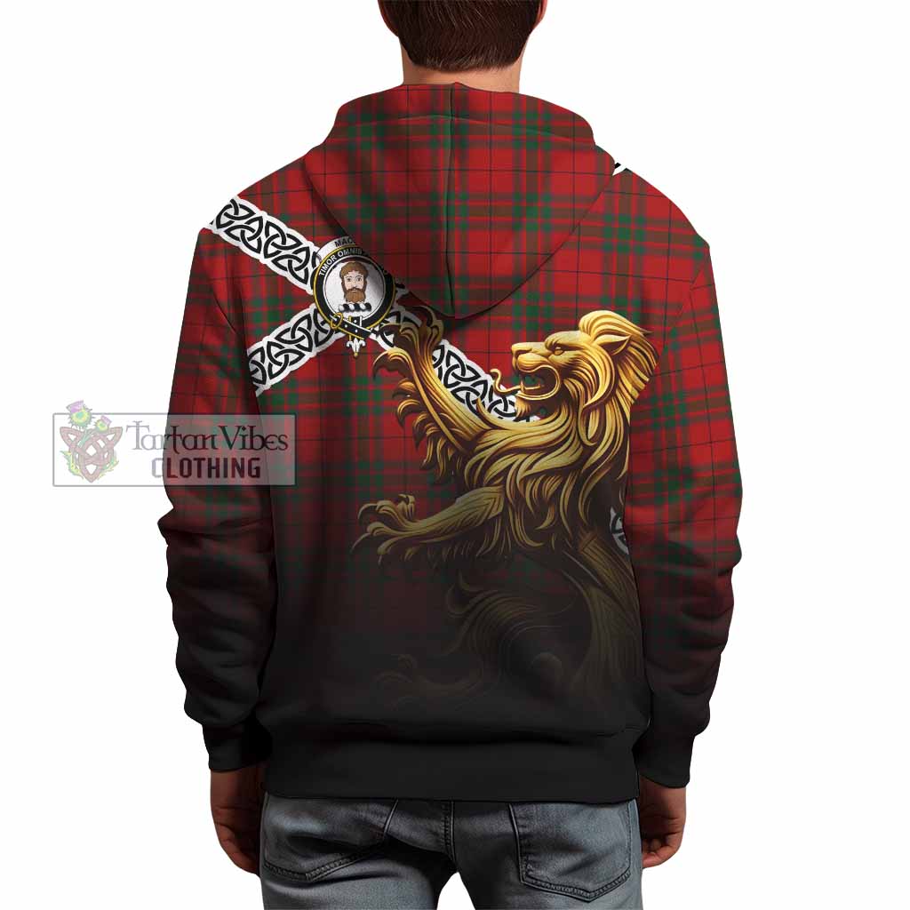 Tartan Vibes Clothing MacNab (McNab) Crest Tartan Hoodie with Golden Lion Emblem Celtic Style