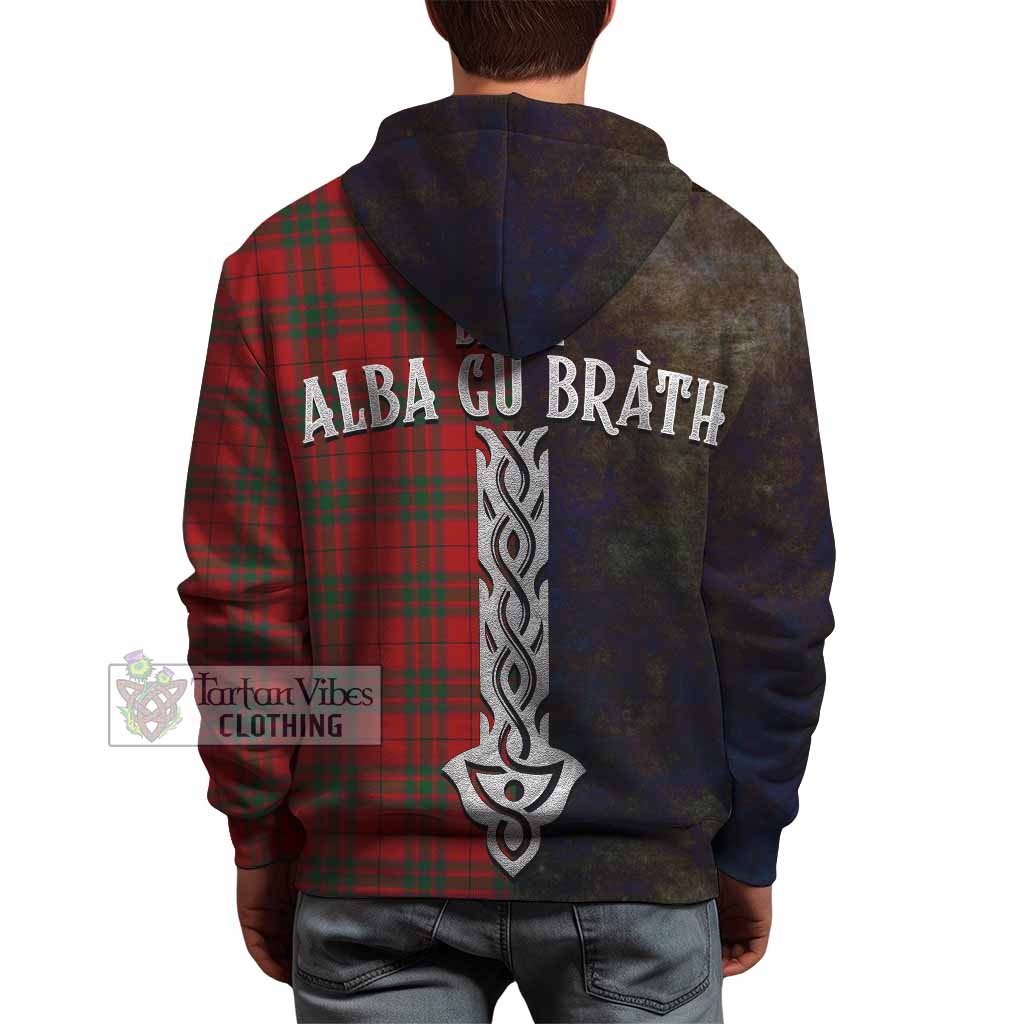 Tartan Vibes Clothing MacNab (McNab) Tartan Family Crest Hoodie Alba Gu Brath Be Brave Lion Ancient Style