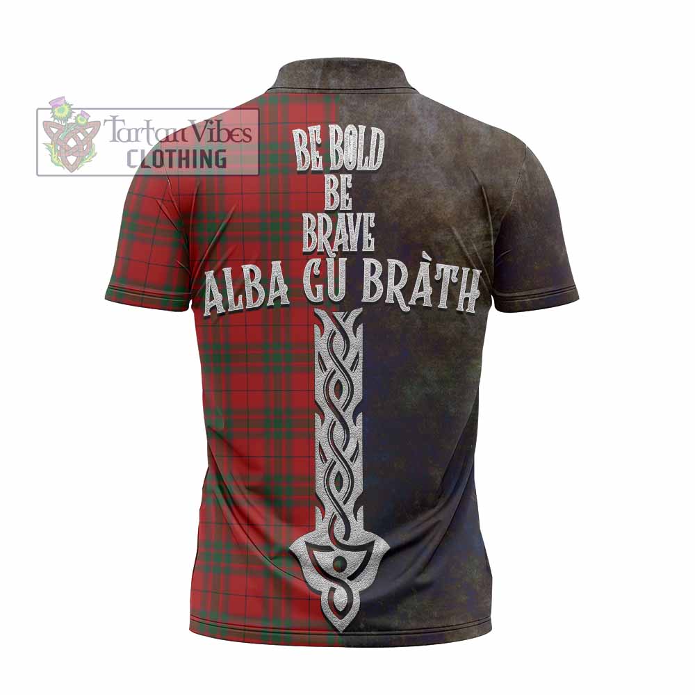 Tartan Vibes Clothing MacNab (McNab) Tartan Family Crest Zipper Polo Shirt Alba Gu Brath Be Brave Lion Ancient Style