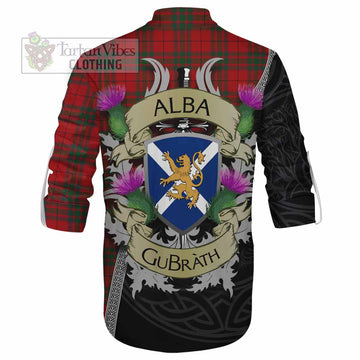 Tartan Vibes Clothing MacNab (McNab) Tartan Family Crest Ghillie Kilt Shirt Lion Rampant Royal Thistle Shield Celtic Inspired