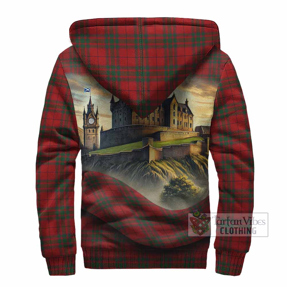Tartan Vibes Clothing MacNab (McNab) Tartan Family Crest Sherpa Hoodie with Scottish Ancient Castle Style
