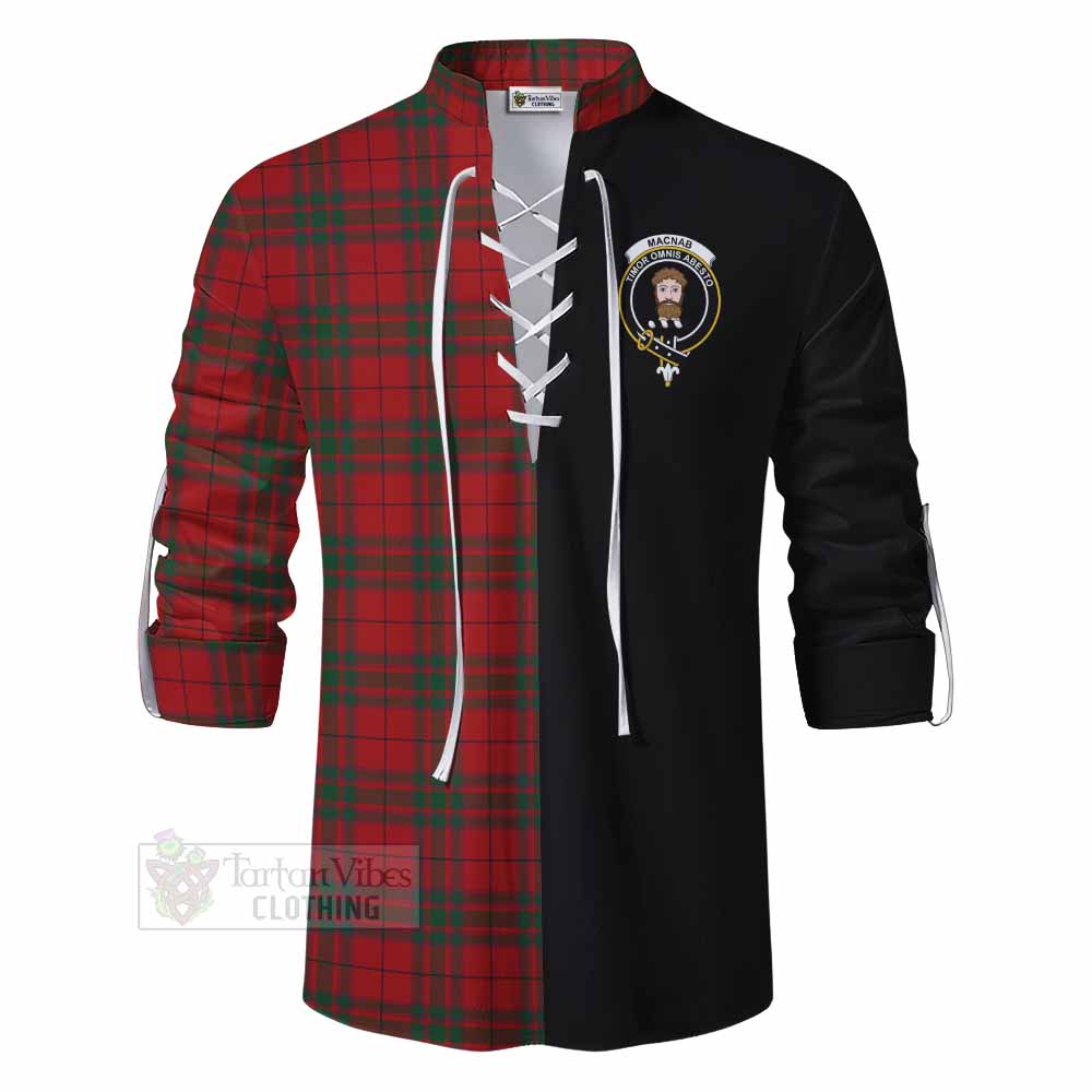 Tartan Vibes Clothing MacNab (McNab) Tartan Ghillie Kilt Shirt with Family Crest and Half Of Me Style