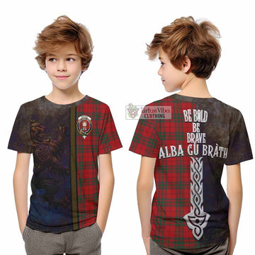 MacNab (McNab) Tartan Family Crest Kid T-Shirt Alba Gu Brath Be Brave Lion Ancient Style