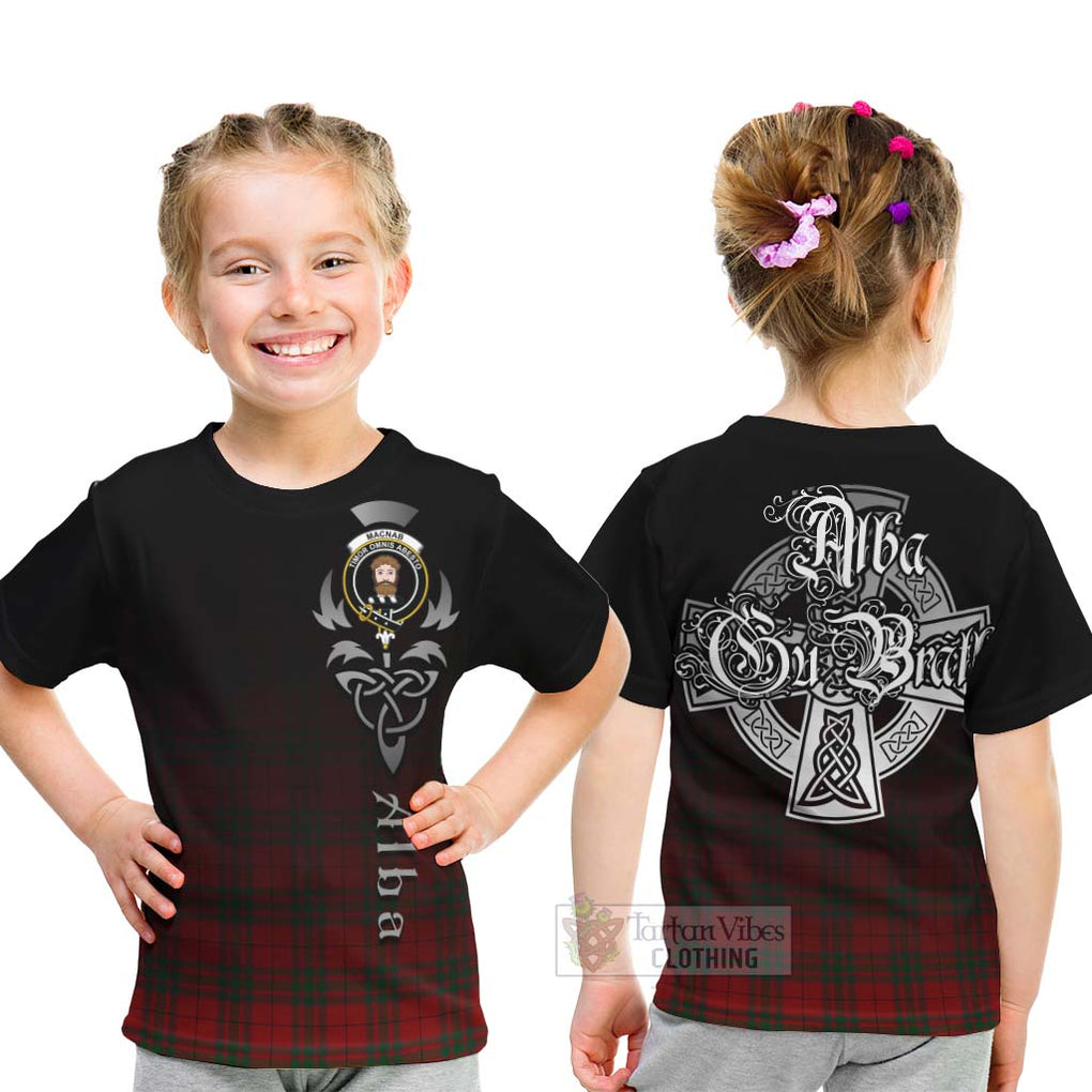 Tartan Vibes Clothing MacNab (McNab) Tartan Kid T-Shirt Featuring Alba Gu Brath Family Crest Celtic Inspired
